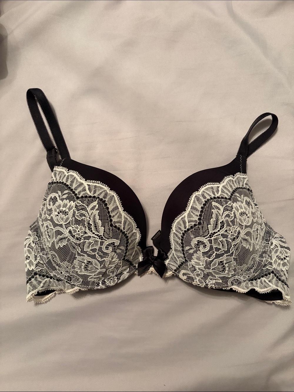 Black Lace Trim Push-Up Bra - Victoria’s Secret